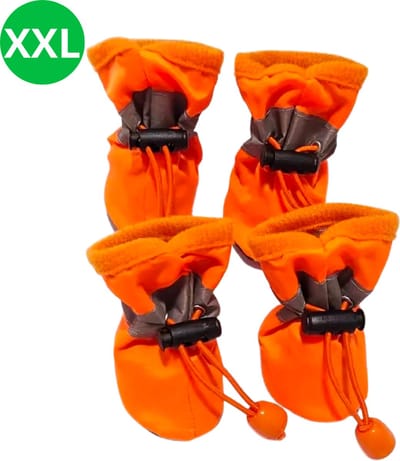 Livano Hondenschoenen Pootbeschermer - Hondenschoenen - 4 Stuks - Hondenschoentjes - Pootbescherming Hond - Waterbestendig - Oranje XXL