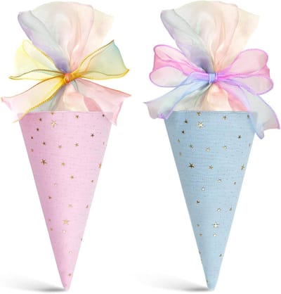 2 Stuks Snoepzakken voor Broers, 49 cm Conische Ontwerp Cadeau Doos, Perfect voor de Eerste Schooldag en Feestjes