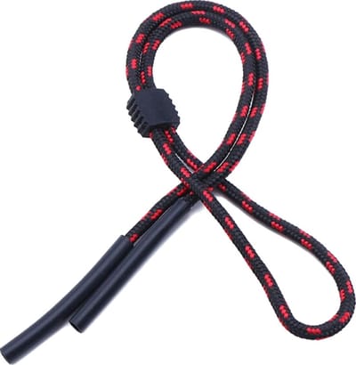 Fako Bijoux® - Universeel Verstelbaar Brillenkoord - Sport Brilband - Zonnebril Touwtjes - Nylon & Rubber - Zwart/Rood