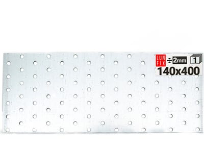 LUN FIX - Flachverbinder 400 x 140 x 2mm - 1 stuk - perforatieplaat - verbindingsplaat - verbindingsplaat - connector - houtverbinder - verzinkt