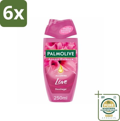 Palmolive Douchegel Aroma Essence Alluring Love 250 ml - Voordeelverpakking - 6 stuks - Hydratatie - Verzorging