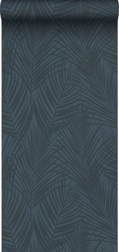 ESTAhome behang palmbladeren donkerblauw - 53 cm x 10.05 m - 139433