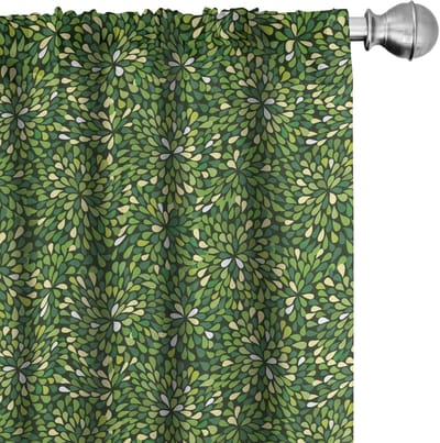 ABAKUHAUS Gordijnen – Grafische Weide Sprouts – 2x75x175 cm – Groen