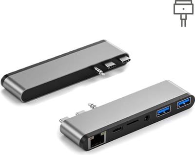 iMounts USB-C Hub Ethernet, USB 3.0, MicroSD-kaartlezer - MacBook Pro (2021–2023) – Space Gray