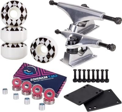 Skateboard Trucks - Skateboard Onderdelen - Trick Rijden - Schokdempend - 5 Inch Trucks - Zilver/Wit