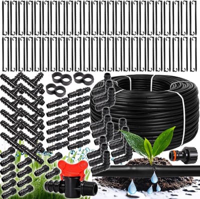 Druppelslang Set - Bevewateringsslang - Planten Water Geven - 100 Meter Lengte - 33 Cm Afstand
