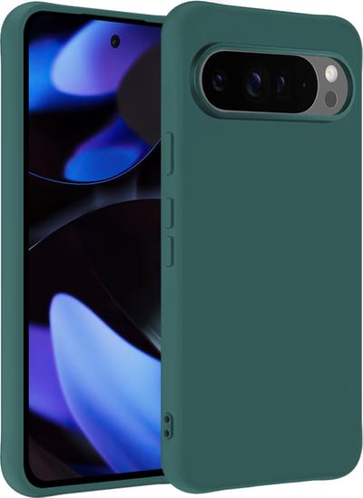 Hoesje - Geschikt voor Google Pixel 9 Pro - Sterk & Shockproof - Siliconen Case - Hoes Cover - Telefoonhoes - Donkergroen