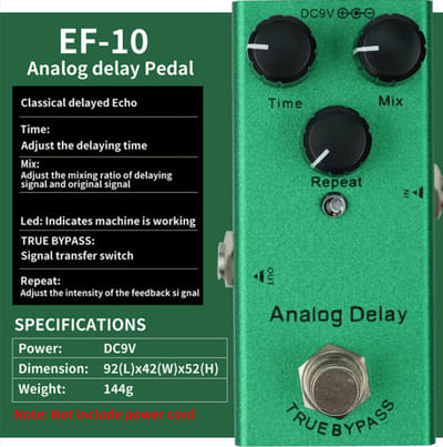 Knobbout Music United, Analoog Chorus Elektrisch Gitaarpedaal - Warme, klassieke chorus-klank met analoge diepte,Groen
