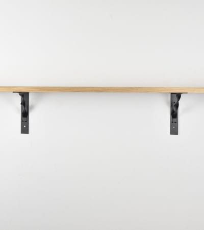 Barnwoodweb Plankdragers Staal Curle - 17x3 cm - Trendy Stoere Industriële Mat Zwarte Planken Dragers - Stalen Schapdragers
