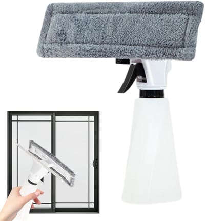 Microvezel Raamtrekker - Schraper Gereedschap - Gladde Oppervlakken Reinigen - Geïntegreerde Spuitfles - 200 ml - Meerkleurig