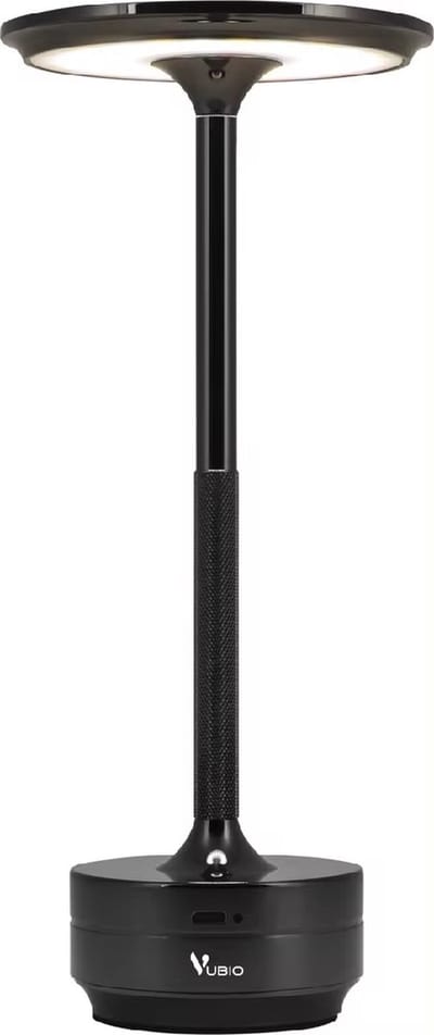 Vubio Draadloze Tafellamp - Zwart - Oplaadbaar - Dimbaar - Touch lamp - 27cm - Industrieel - Sfeerverlichting - Restaurant