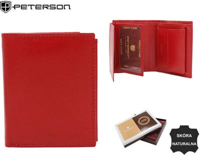 Peterson - Luxe Dames Portemonnee - Verticaal Model - Echt Leer - RFID-Bescherming - Minimalistisch Design - Zwart