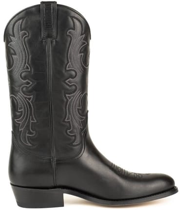 Mayura Boots 2627 Zwart Cowboy Western Casual Heren Laarzen Semi Cubaanse Hak Echt Leer Ronde neus Maat EU 41