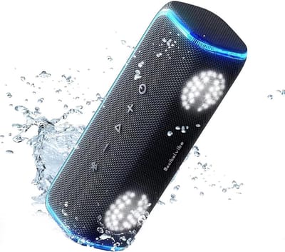 Draagbare Bluetooth Luidspreker - Waterdichte Speaker - Feestjes en Buiten - 25 Uur Batterijduur - 30W Diepe Bass - Cyaan