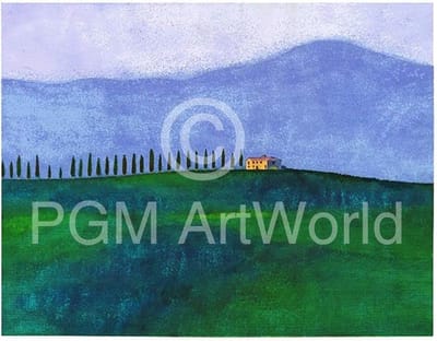 Kunstdruk Ralf Westphal - Abendstimmung in der Toskana 70x50cm