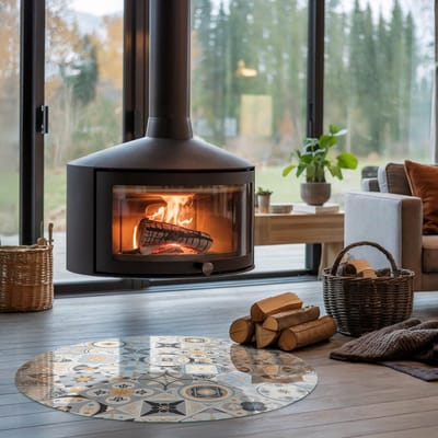 Coloray Vloerplaat Houtkachel - Vloerplaat voor Houtkachel - 100 cm x 100 cm - Vloerplaat Open Haard - Grijs Vloerplaat Kachel - Onderplaat Voor Houtkachel - Plaat voor Onder Kachel - Kachel Vloerplaat - Verwarmingsaccessoires