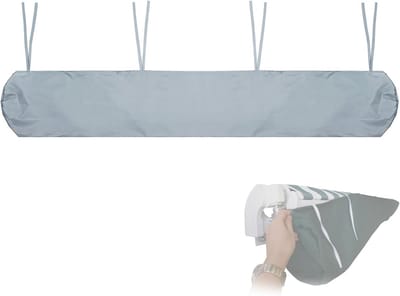 Luifelhoes - Zonneschermtas met koord - 5 m breed - 420D - Zware waterdichte stof - Intrekbare luifelhoes - Opbergtas - Terrasluifel - Waterdichte hoes - Geschikt voor balkons en terrassen - Lichtgrijs