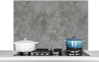 Spatscherm keuken 100x65 cm - Kookplaat achterwand Stenen - Beton print - Patronen - Muurbeschermer - Spatwand fornuis - Hoogwaardig aluminium