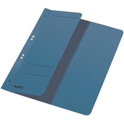 Snelhechtmap Leitz 3740 A4 1/2 voorblad + 2 gaats 250gr karton blauw