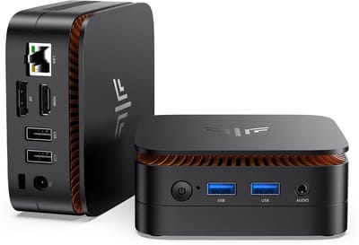 Mini PC 16GB DDR4 256GB SSD voor Kantoor - Dual Screen 4K Mini Computer met HDMI en Gigabit Ethernet