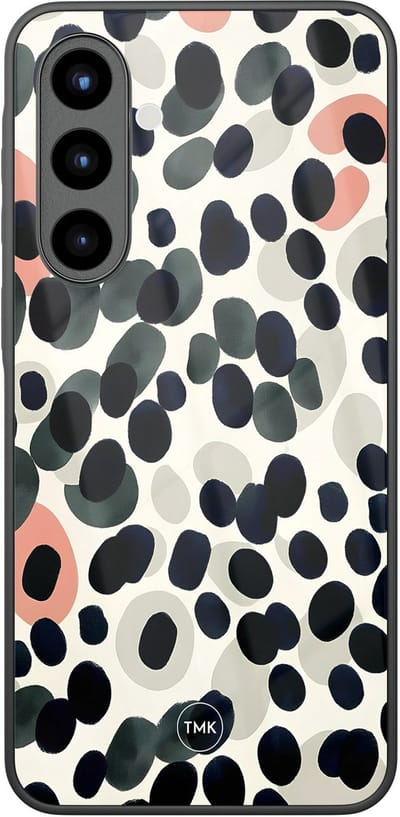 Hoesje geschikt voor Samsung Galaxy A56 - Modern dots - Multi - TPU luxe case (glossy toplaag) - Gestipt - Hardcase backcover zwart