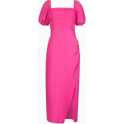 French Connection Afina Verona Ruched Midi Dress Red Größe: XS | Midikleider Outlet | Damen | Rot