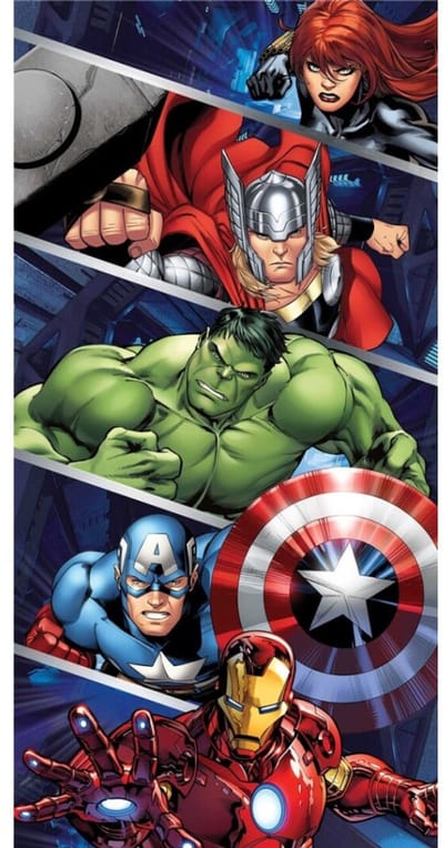 Avengers strandlaken 70x140cm - superhelden badhanddoek polyester.