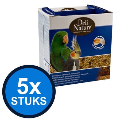 5x Deli Nature - eivoer grote parkiet/papegaai 800gr - Vogelvoer - 800 g