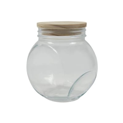 Voorraadpot - 12x9x13 cm - Hout - 0,7 liter