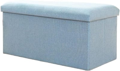 Opbergbank Ottomaans - Zitkruk Kruk - Ruimte Besparen - Opvouwbaar Ontwerp - 40x25x25 cm - Lichtblauw