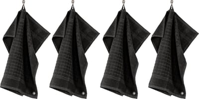 Tiseco Home Studio - Keukenhanddoek PHARAO HANDY - SET/4 - 100% katoen - badstof - met ophanglus - ultra-absorberend - sneldrogend - duurzaam materiaal - 50x50 cm - Zwart