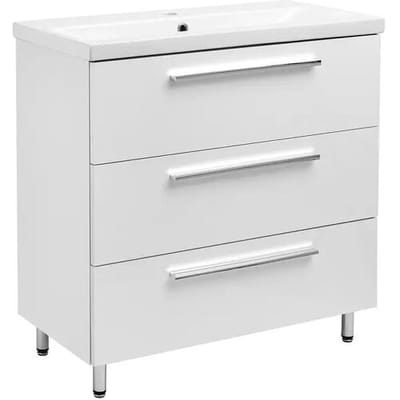 Wit badkamerset staand 80 cm kast met wastafel Bryza