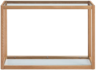 Vente-unique Sidetable van gehard glas en eiken - Transparant en Natuurlijk - ZUNARIL