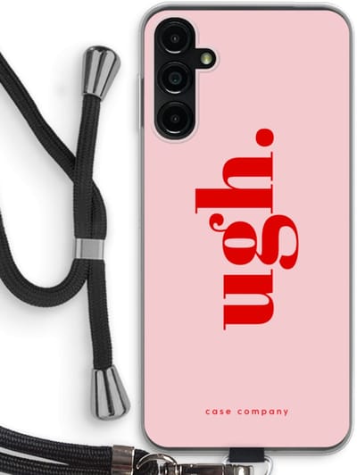 Case Company® - Hoesje met koord geschikt voor Samsung Galaxy A14 hoesje met Koord - Ugh - Telefoonhoesje met Zwart Koord - Bescherming aan alle Kanten en Over de Schermrand