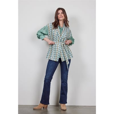 DIDI Sleeveless Vest Diam Print Granite Green With Troy Print Taglia: 40 | Cardigan Outlet | Donna | Verde