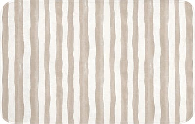 WC mat 80x50 cm - Antislip - Minimalistisch - Strepen - Beige - Toiletmat - Vloermat - Douchemat - Toilet tapijt - Toiletmatten