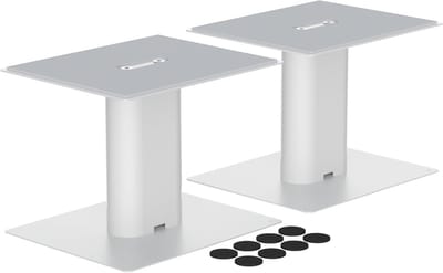 Luidsprekerstandaards - Speaker Verhogers - Betere Geluidsweergave - Set van Twee - 20x16.5cm Basis - Wit