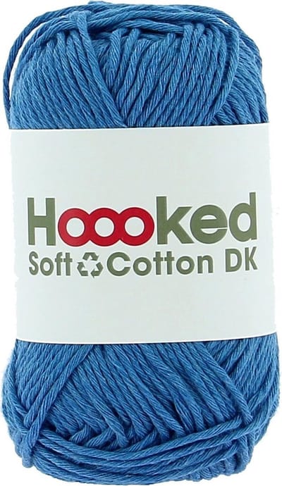 Hoooked Soft Cotton DK – Kleur Mexico Sky (blauw) - 100% gerecycled