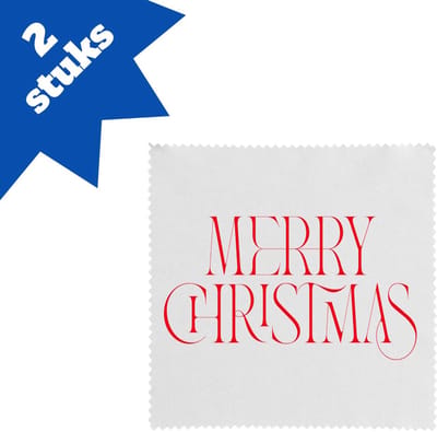 Akyol - kerst merry christmas brillendoekjes - Kerstmis - kerst beker - winter - kerst - christmas - kerst cadeau - 17,8 bij 17,8 cm - 2 stuks