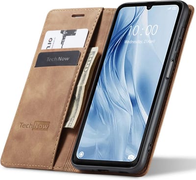 Hoesje geschikt voor Xiaomi Redmi 13C 4G / Poco C65 - Book Case Leer Slimline Bruin
