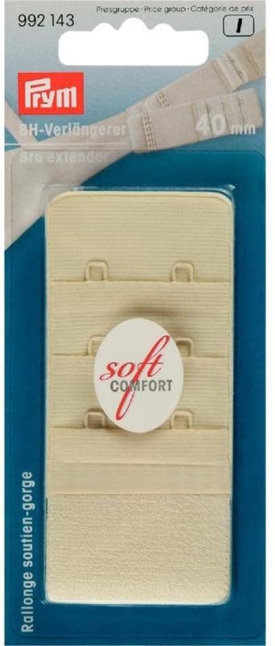 PRYM BH-verlengstuk 40 mm 3 x 2 haken champ. 992143 - Lingerie accessoires - Prym