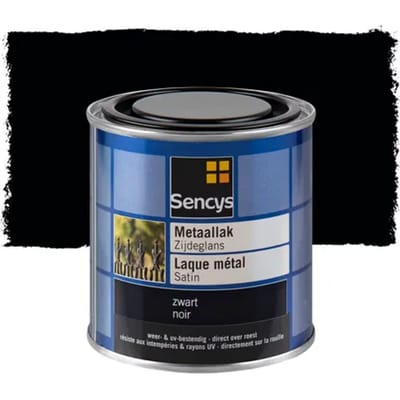 Sencys Metaallak Zijdeglans Zwart 250ml