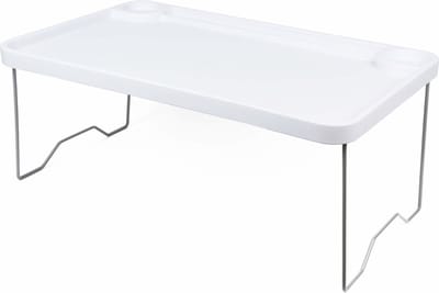 Benson Opklapbare laptop tafel - Kunststof - Wit - 57 x 35 x 23 cm