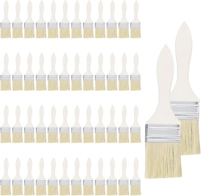 Kwalitatieve 2 Inch Verfkwasten met Houten Handvat voor Muurdecoratie - 50 Stuks Verfset voor Schilderen en Klussen