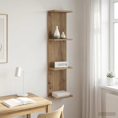 vidaXL - Wandplank - Artisanaal - eiken - 25 - x - 15 - x - 100 - cm - Bewerkt - hout