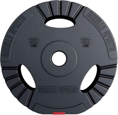 Gorilla Sports Gewichtsschijf - Olympisch - Halterschijf - 15 kg - Kunststof Gripper - 50 mm