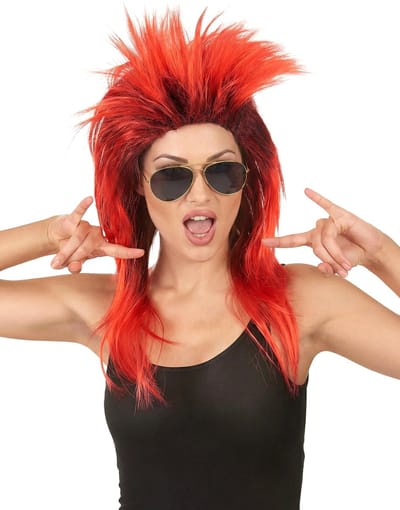 Vegaoo - Rode punk pruik voor vrouwen - Rood - One Size