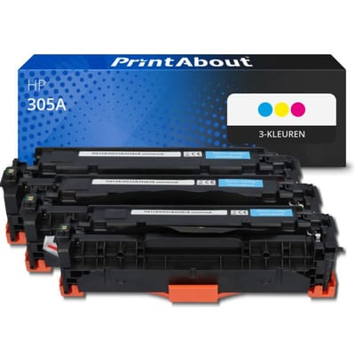 PrintAbout huismerk Toner 305A (CF370AM) 3-kleuren Multipack Geschikt voor HP