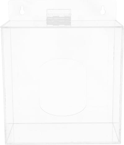 Acryl Maskerhouder - Dispenser Gezichtsmasker - Hygiënisch Werken - Wandmontage Ontwerp - 24 x 20 x 10.5 cm - Transparant