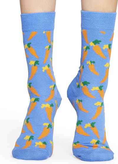 Happy Socks Carrot Sokken - Lichtblauw - Maat 36-40